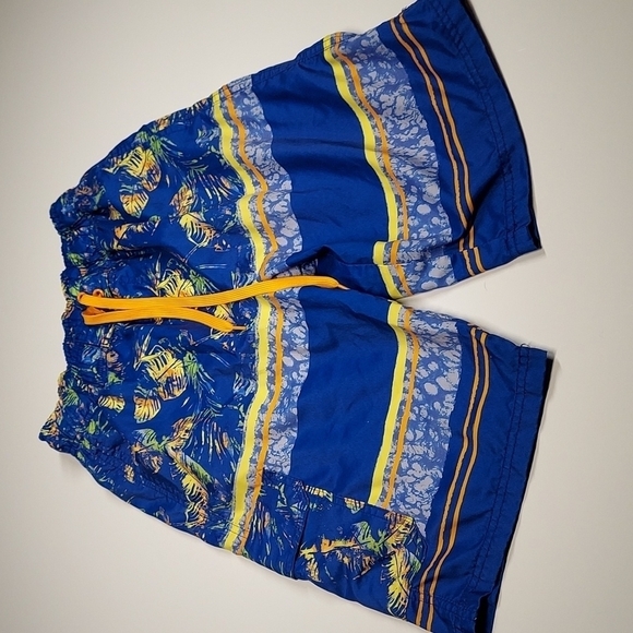 Boys Shark Nation Swim Trunks Size L 14/16 - Picture 1 of 11